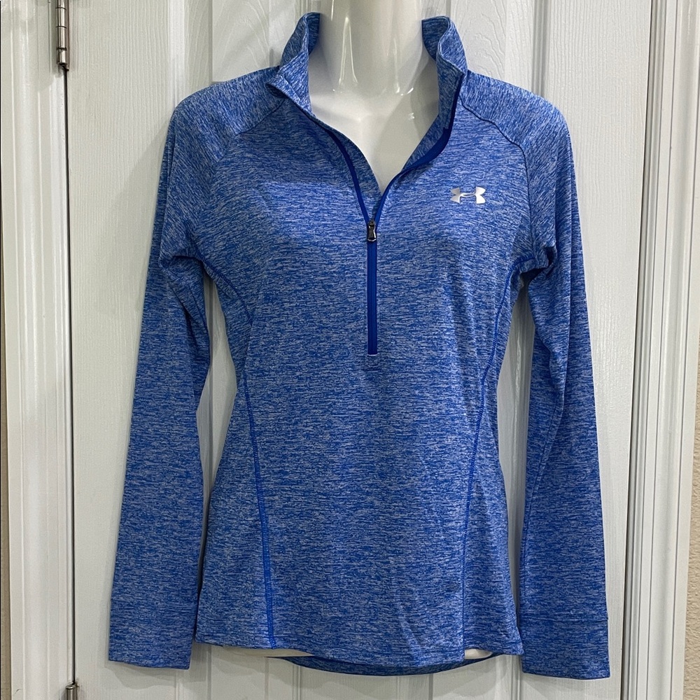 Under Armour HeatGear Blue Space Dye Quarter-Zip Pullover XS